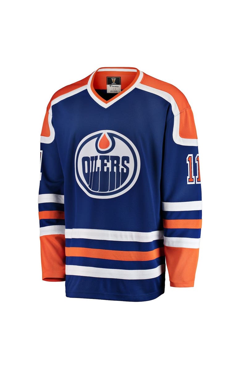 FANATICS Men's Fanatics Branded Mark Messier Blue Edmonton Oilers Premier Breakaway Retired Player Jersey, Alternate, color, Blue