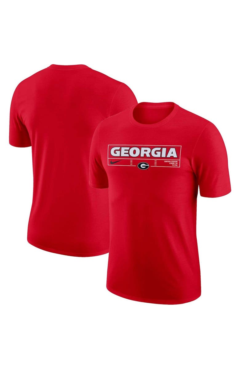 Nike Men's Nike Red Georgia Bulldogs Wordmark Stadium T-Shirt, Main, color, 