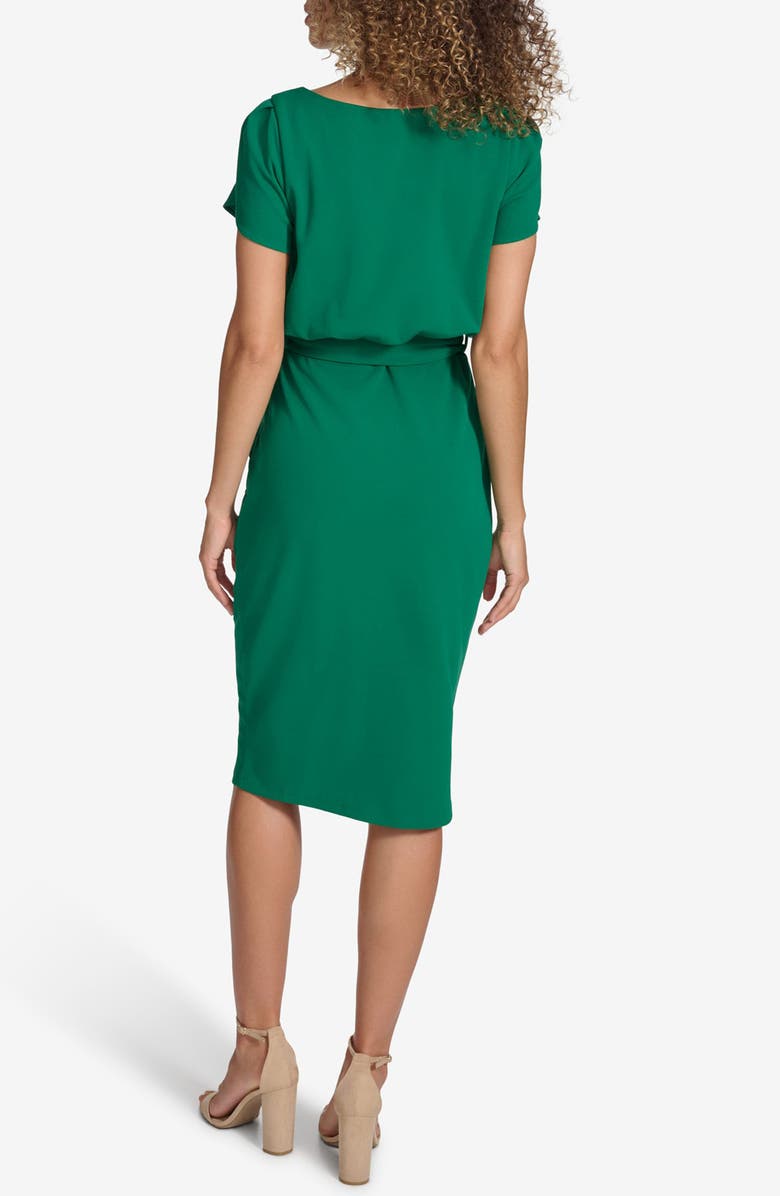 Kensie Plyr Tie Waist Midi Dress, Alternate, color, Green