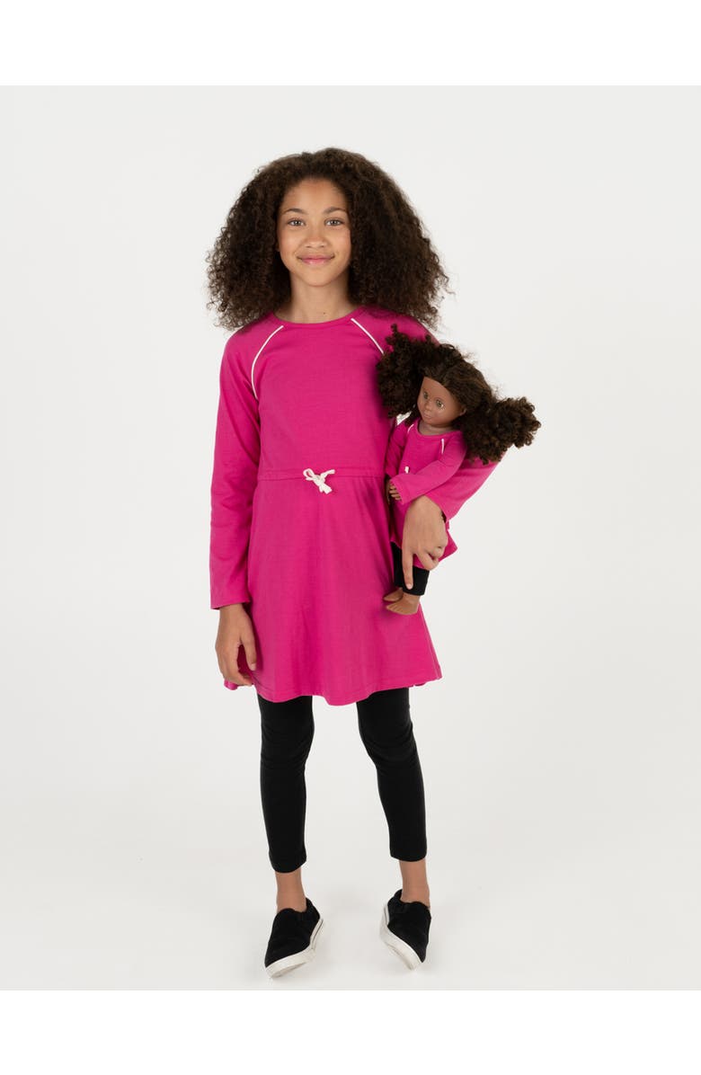 Leveret Girls Bow Tie Dress with Matching Doll Dress, Main, color, Pink