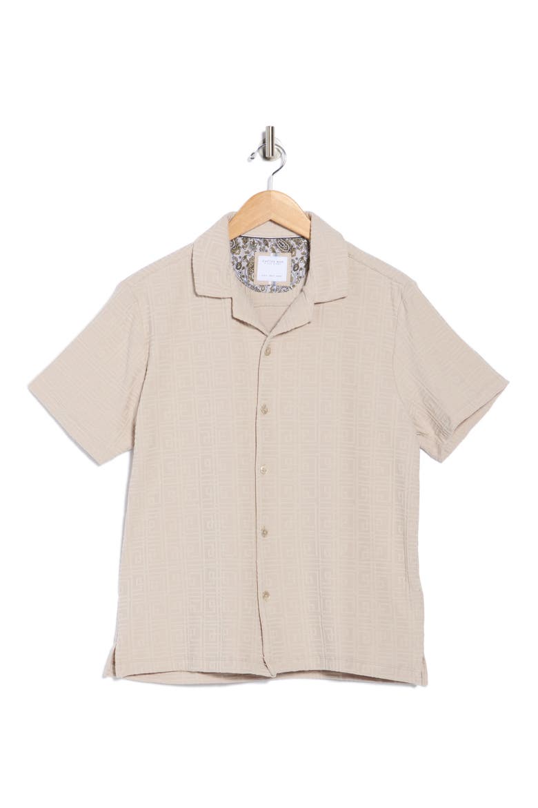 Sand Textured Camp Shirt, Alternate, color, SAND
