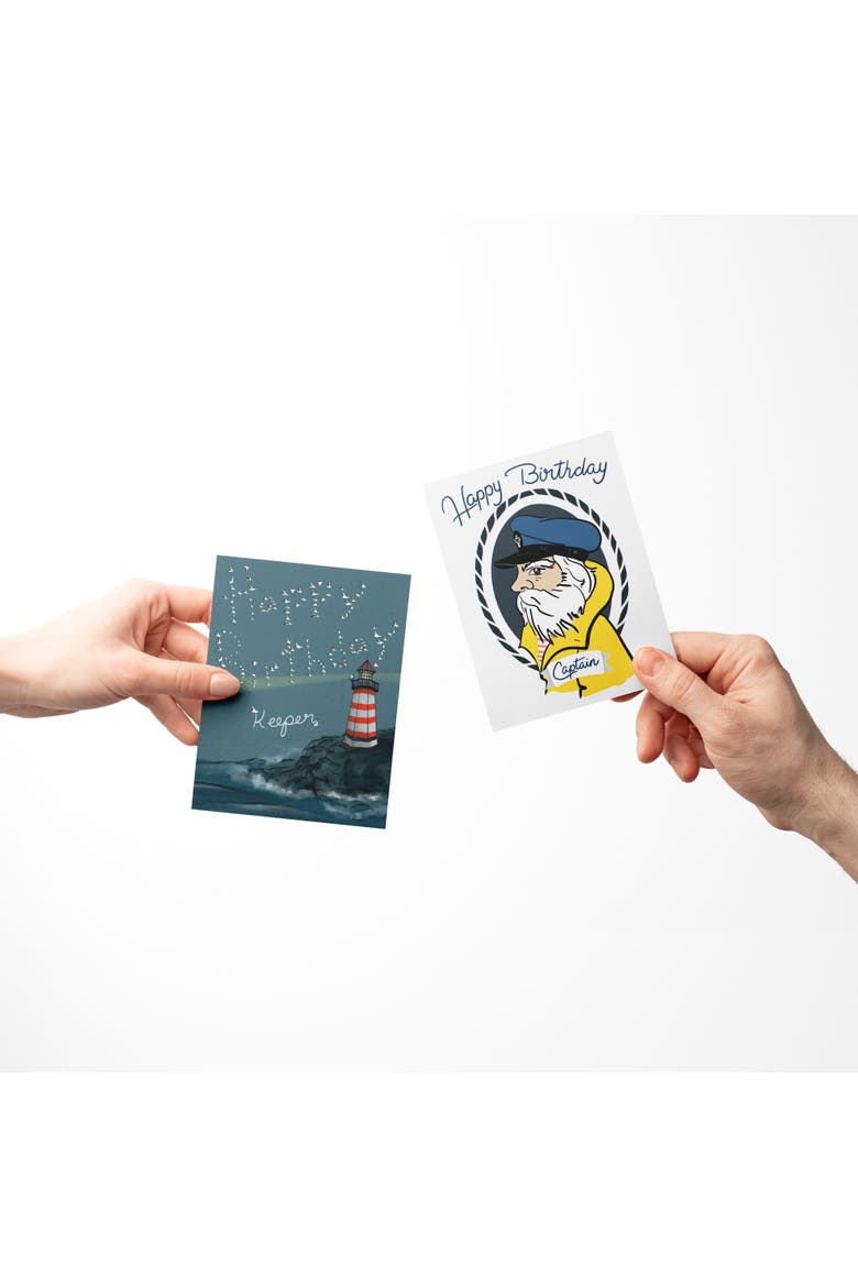 Birthday Assorted Greeting Card Pack (3ct) "Captain, Lighthouse, Sardines", Alternate, color, Multi-Pack