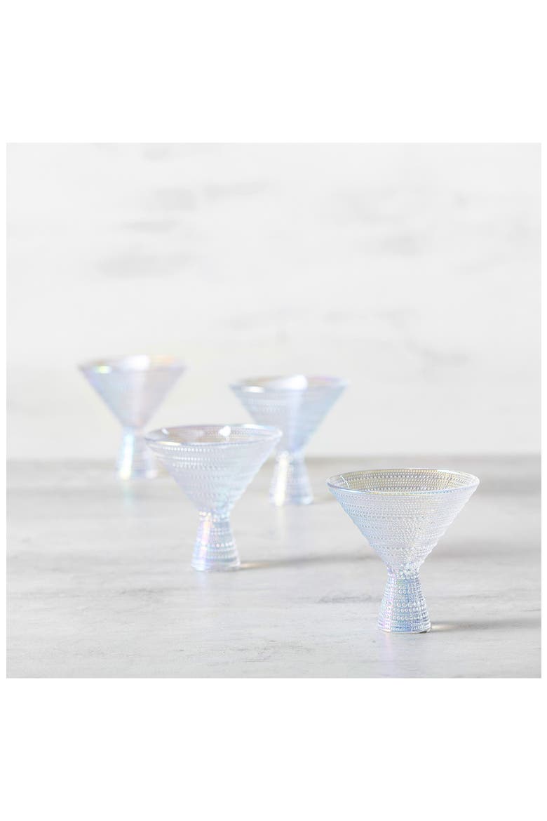 Jupiter Set of 4 Iridescent Martini Glasses, Alternate, color, IRIDESCENT