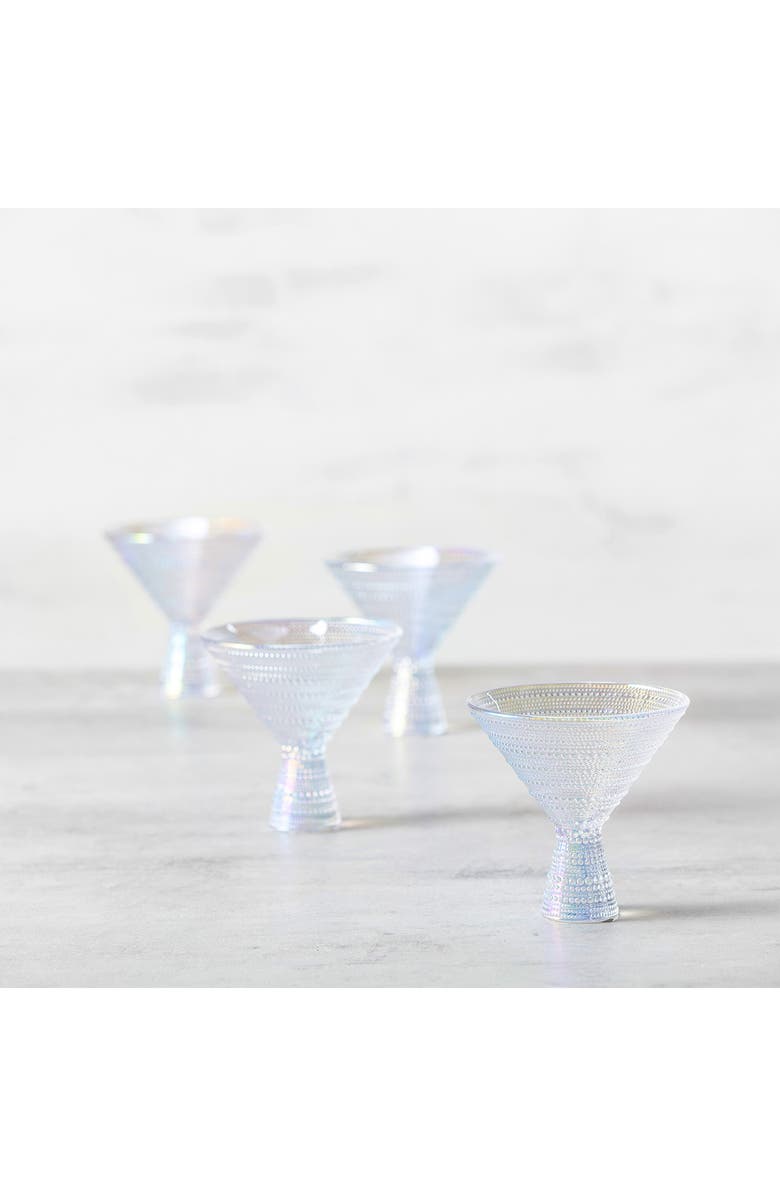 Fortessa Jupiter Set of 4 Iridescent Martini Glasses, Alternate, color, Iridescent