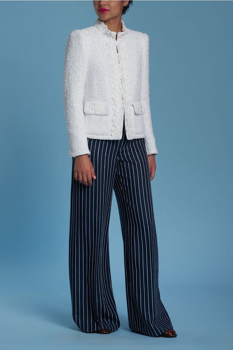 Pinstripe Sequins Trousers, Alternate, color, Blue