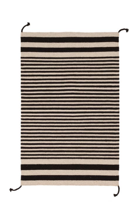 Zapotec Classic Striped Handwoven Flatweave Wool Rug