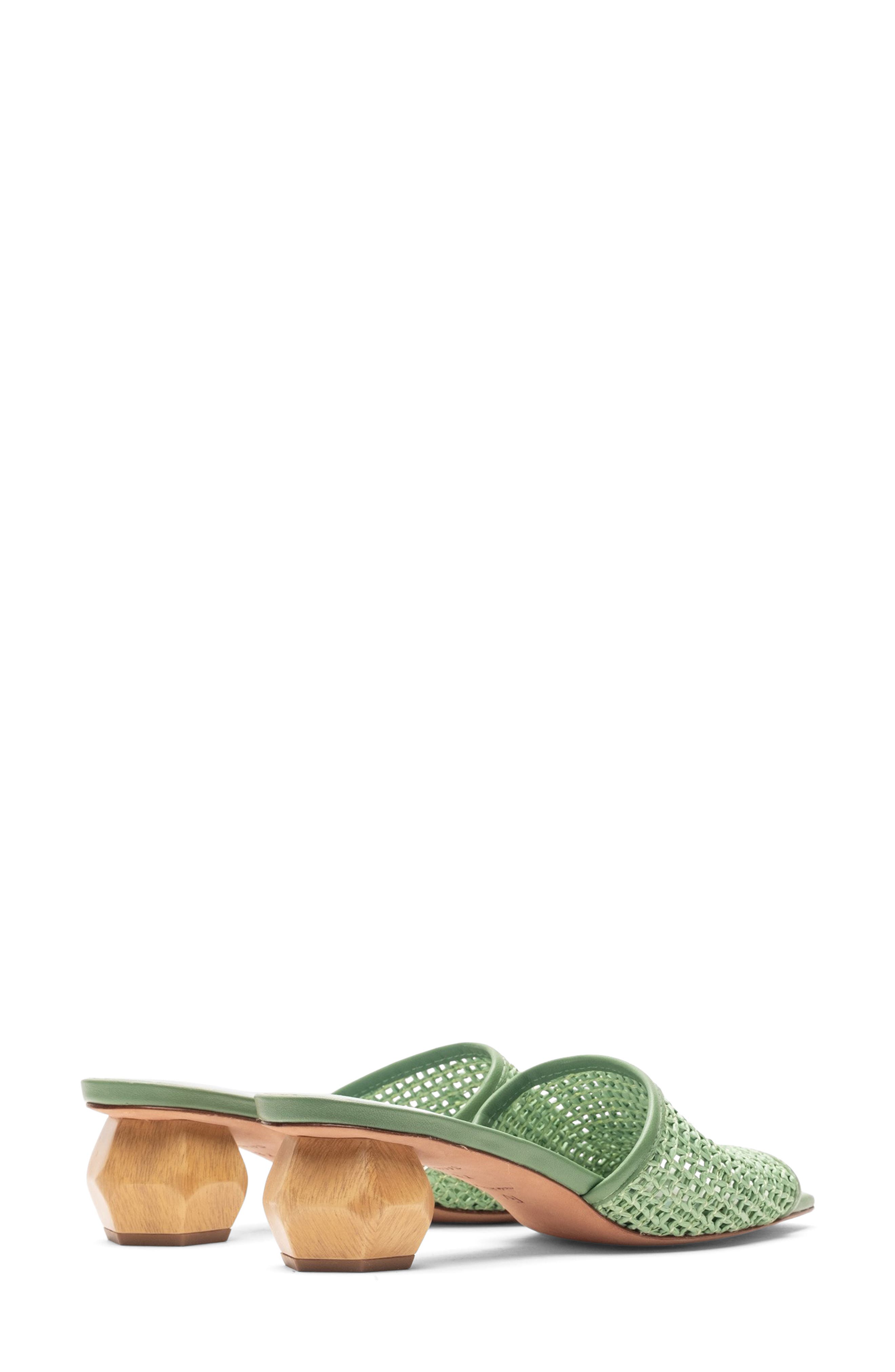 Frances Valentine Raffia Block Heel Sandal, Alternate, color, Green
