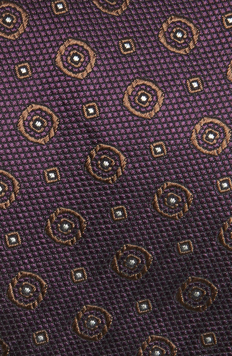 Canali Medallion Silk Tie, Alternate, color, Dark Red