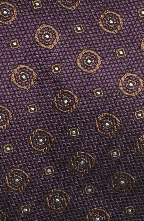 Canali Medallion Silk Tie In Brown