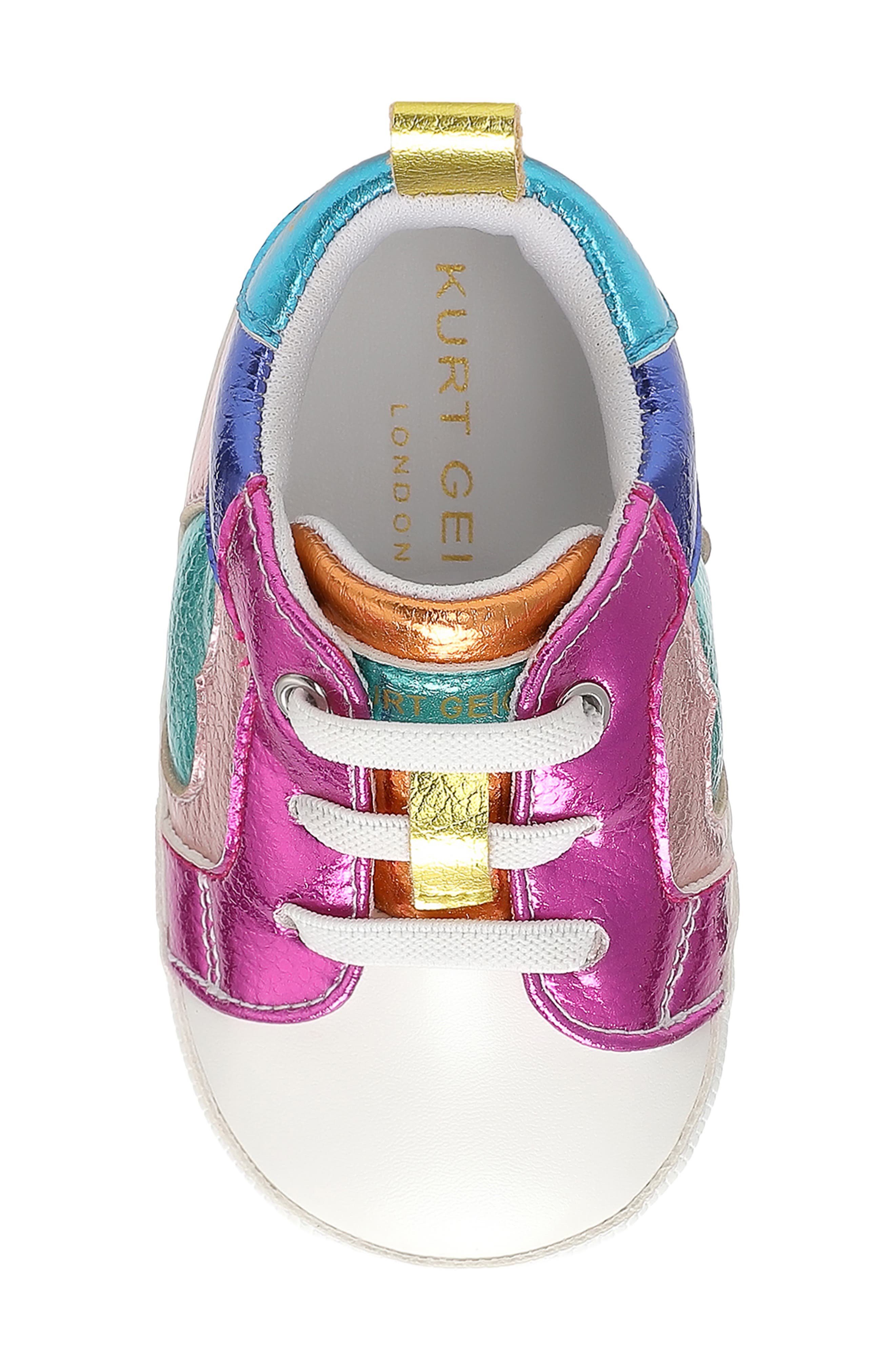 Kurt Geiger London Kids' Baby Luckson Heart Crib Shoe, Alternate, color, Pink Multi