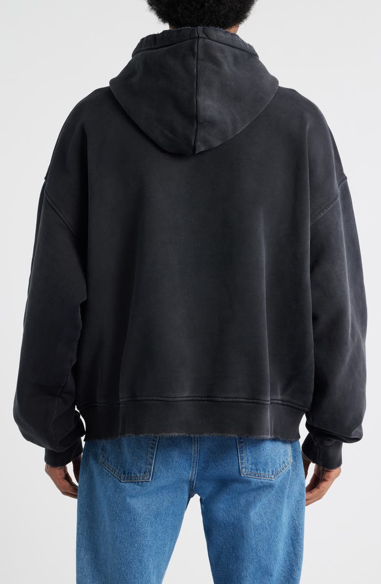 DIET STARTS MONDAY Sex, Love & Diet Oversize Distressed Cotton Hoodie, Alternate, color, Vintage Black