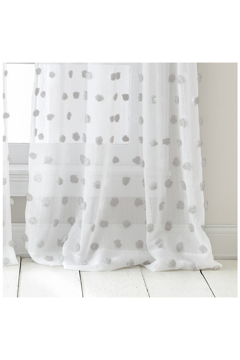 Ella Floral Print Set of 2 Poletop Curtain Panels, Alternate, color, GREY