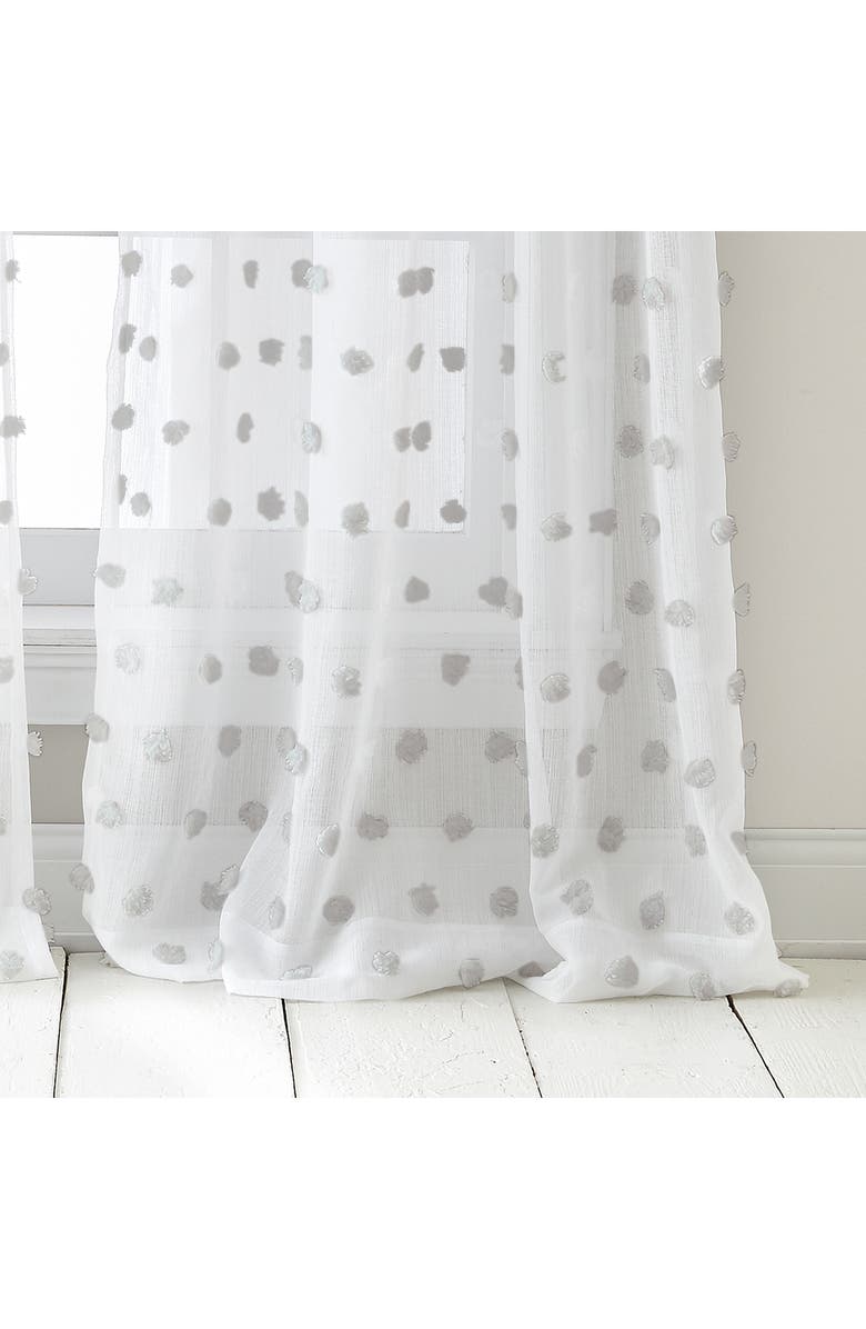 DKNY Ella Floral Print Set of 2 Poletop Curtain Panels, Alternate, color, Grey