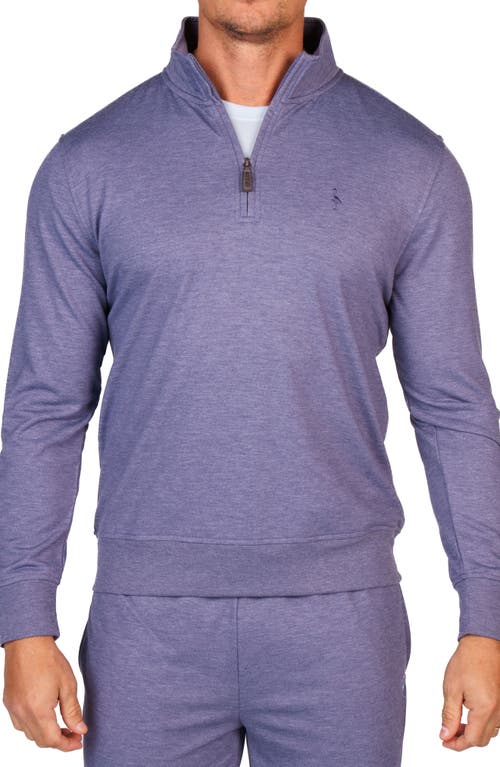 Tailorbyrd French Terry Quarter Zip Pullover In Purple