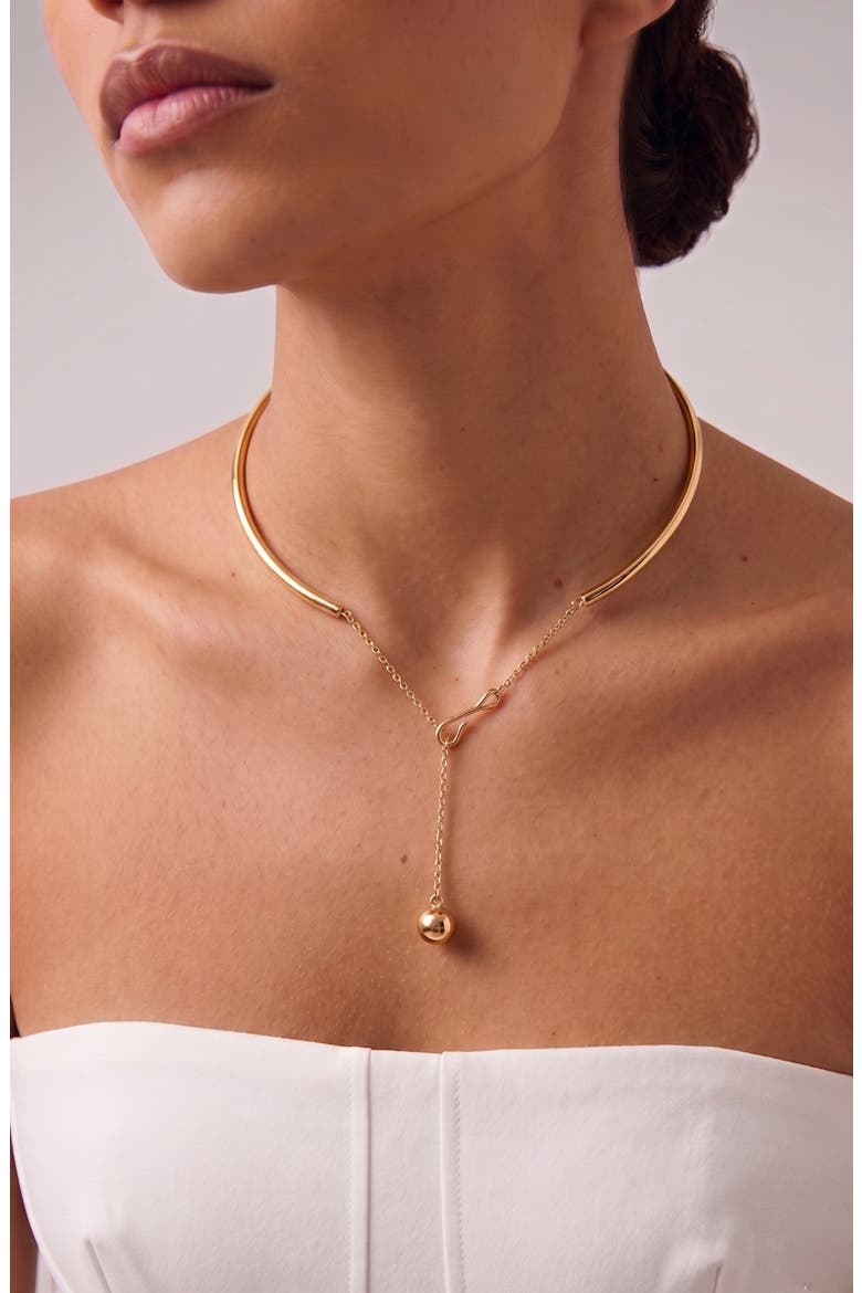 Minos Choker Bar Collar Necklace in Gold, Alternate, color, Gold