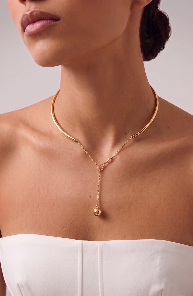 YOJ Minos Choker Bar Collar Necklace in Gold, Alternate, color, Gold