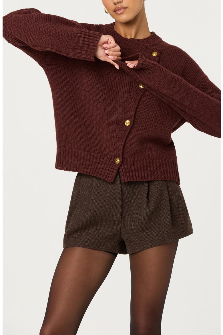 Jackeline Scarf Cardigan, Alternate, color, WINE