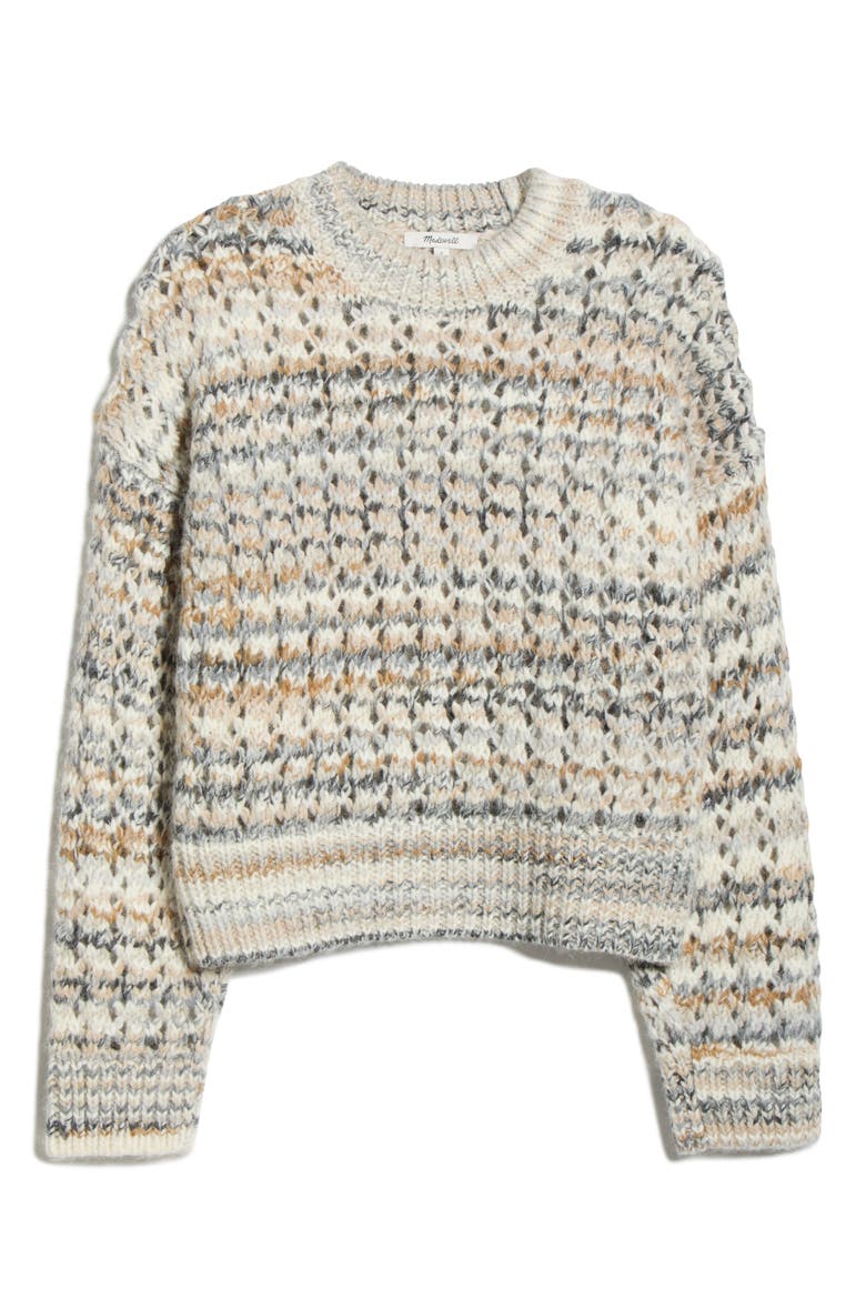 Stripe Open Stitch Sweater, Main, color, SANDSTONE SPACEDYE