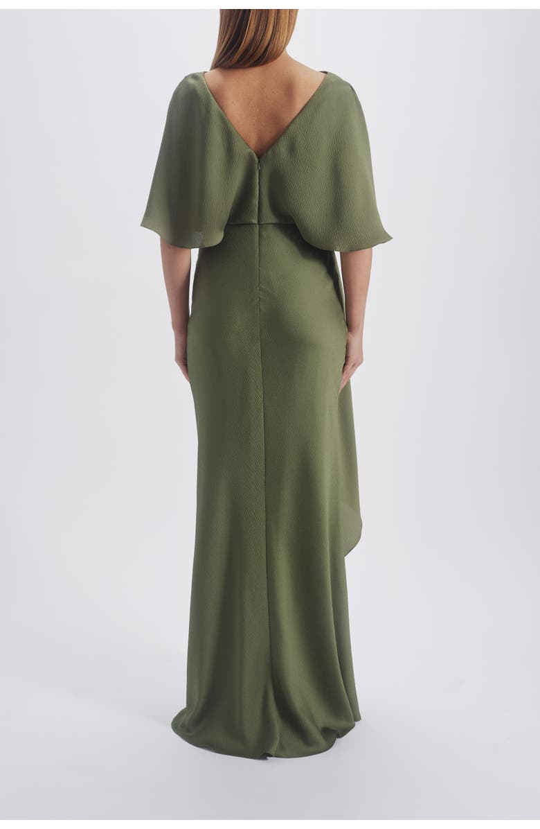 Amsale Cascading Drape Dress, Alternate, color, Moss