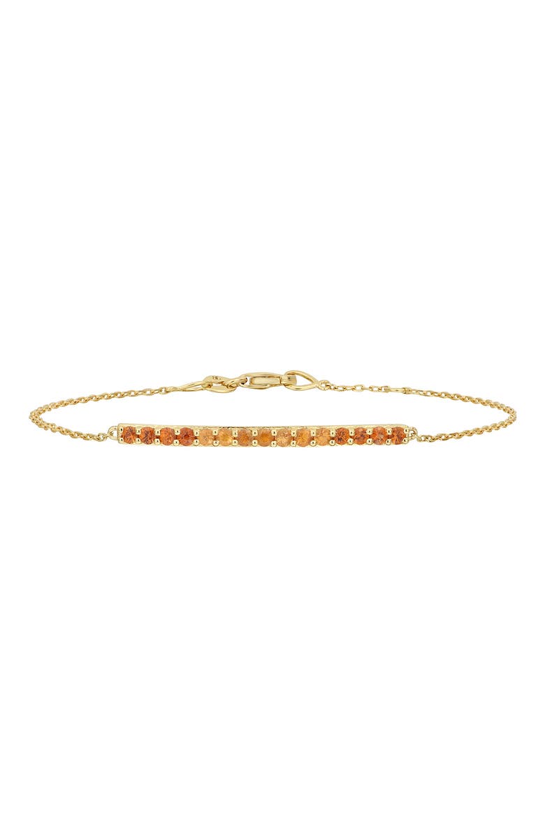 14K Gold Bar Pendant Bracelet (Nordstrom Exclusive), Main, color, GARNET SPESSARTITE