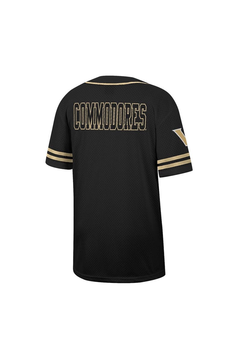 COLOSSEUM Men's Colosseum Black Vanderbilt Commodores Free Spirited Mesh Button-Up Baseball Jersey, Alternate, color, Black