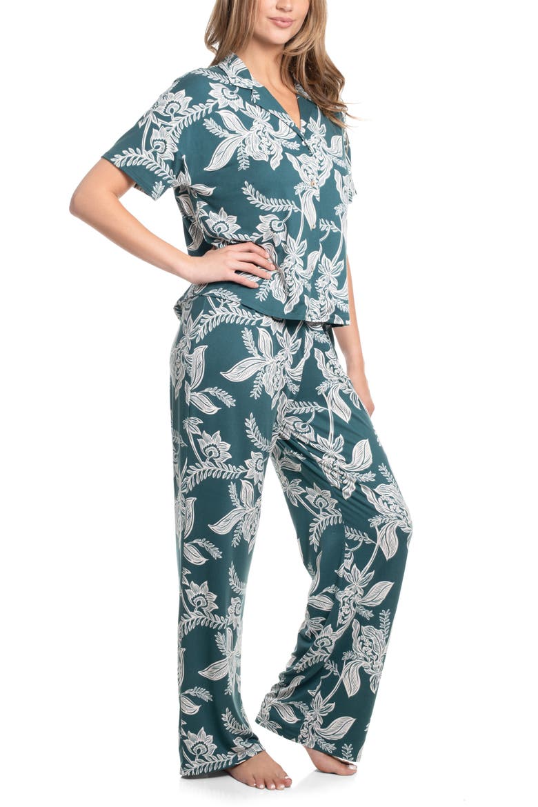 Joanna Print Pajamas, Alternate, color, TEAL