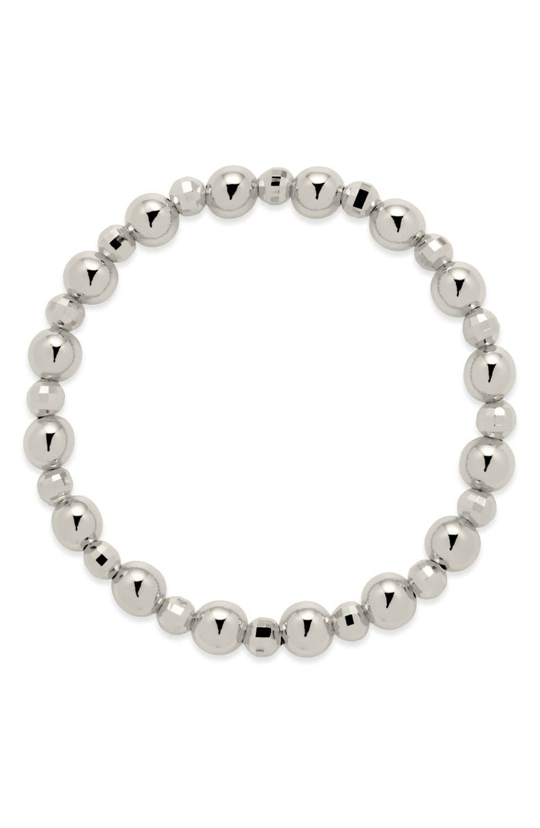 Sterling Forever Summer Beaded Stretch Bracelet, Alternate, color, Silver