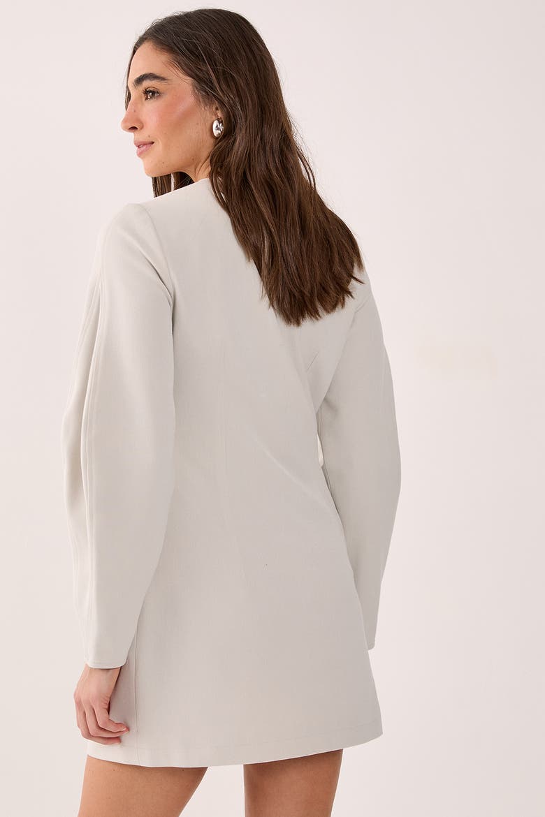 Button Through Mini Blazer Dress, Alternate, color, Ecru