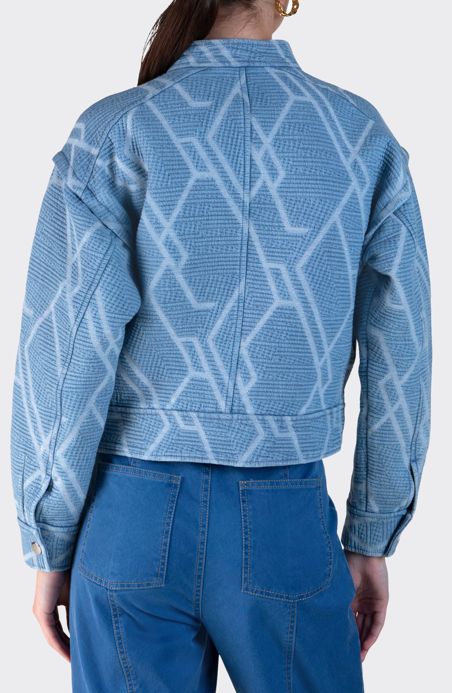 Derek Lam 10 Crosby Jordan Geo Print Quilted Snap Button Jacket ...