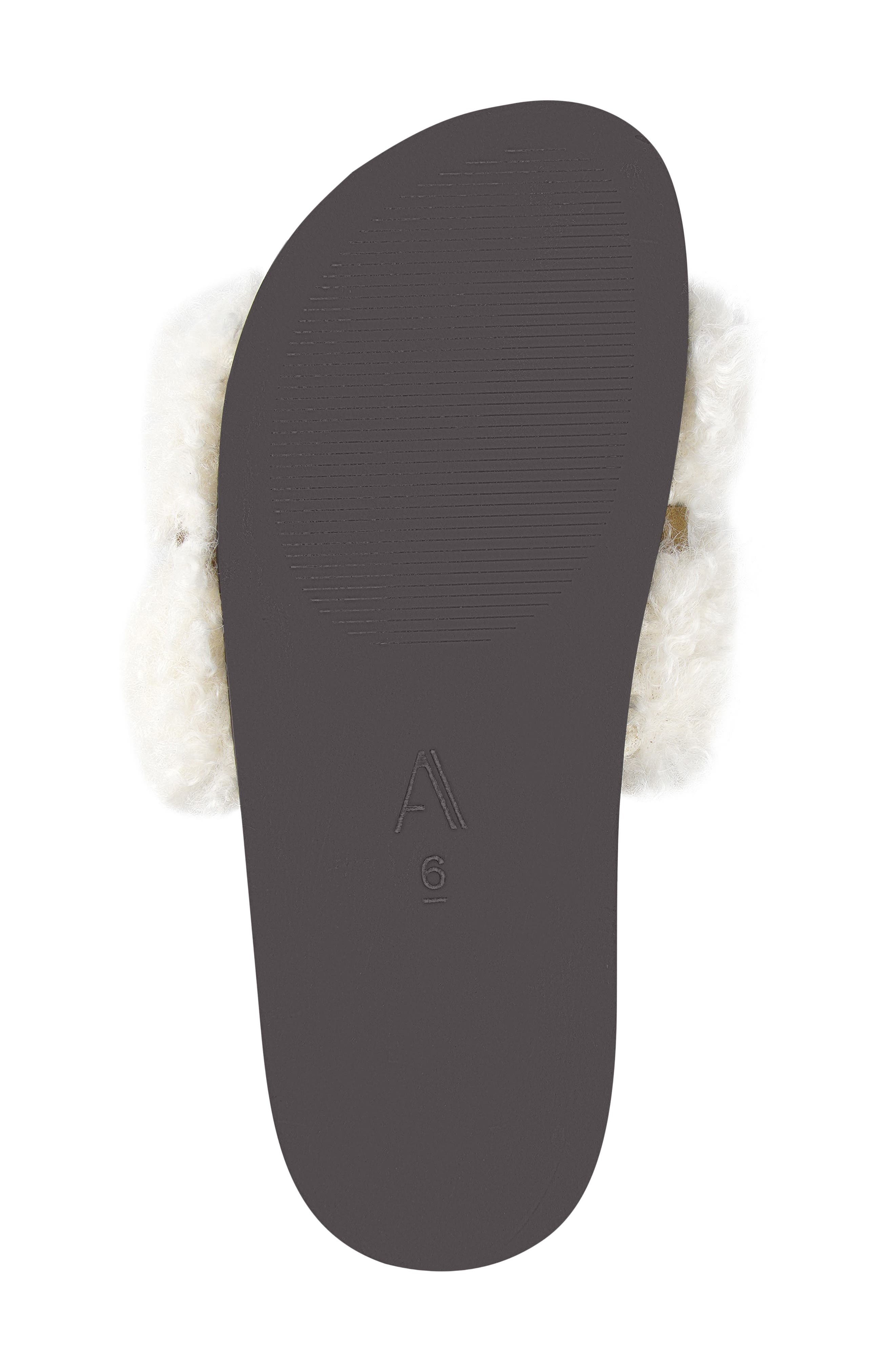 Bishop Faux Fur Slide Sandal, Alternate, color, NATURAL