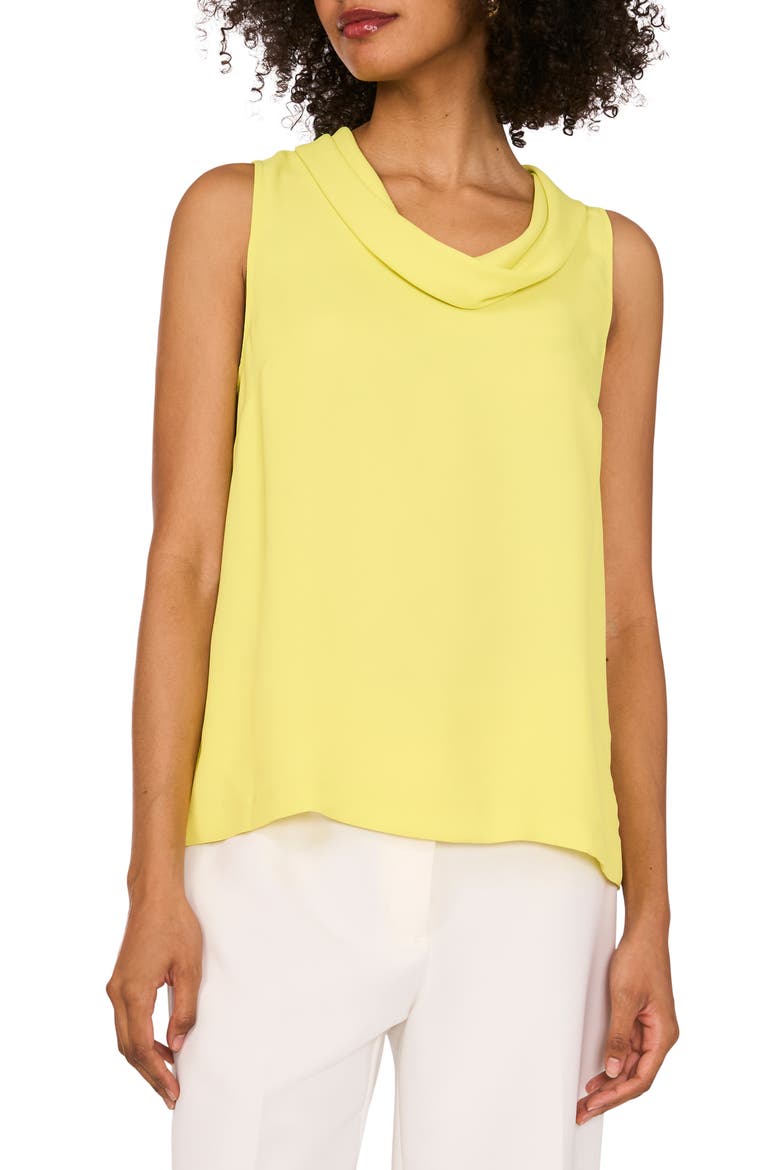 Cowl Neck Sleeveless Blouse, Main, color, LIMONCELLO