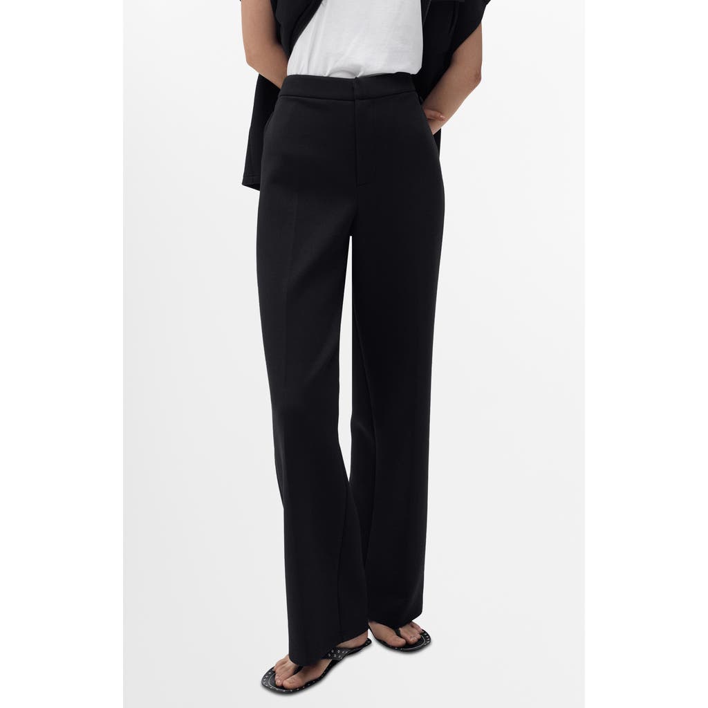 Mango Cotton Blend Straight Leg Pants In Animal Print