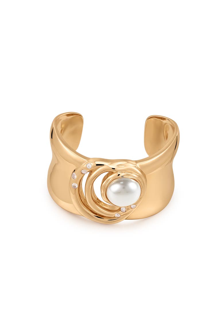 Dawn Light Bangle, Main, color, Gold & White