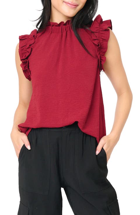 Ruffle Cap Sleeve Top