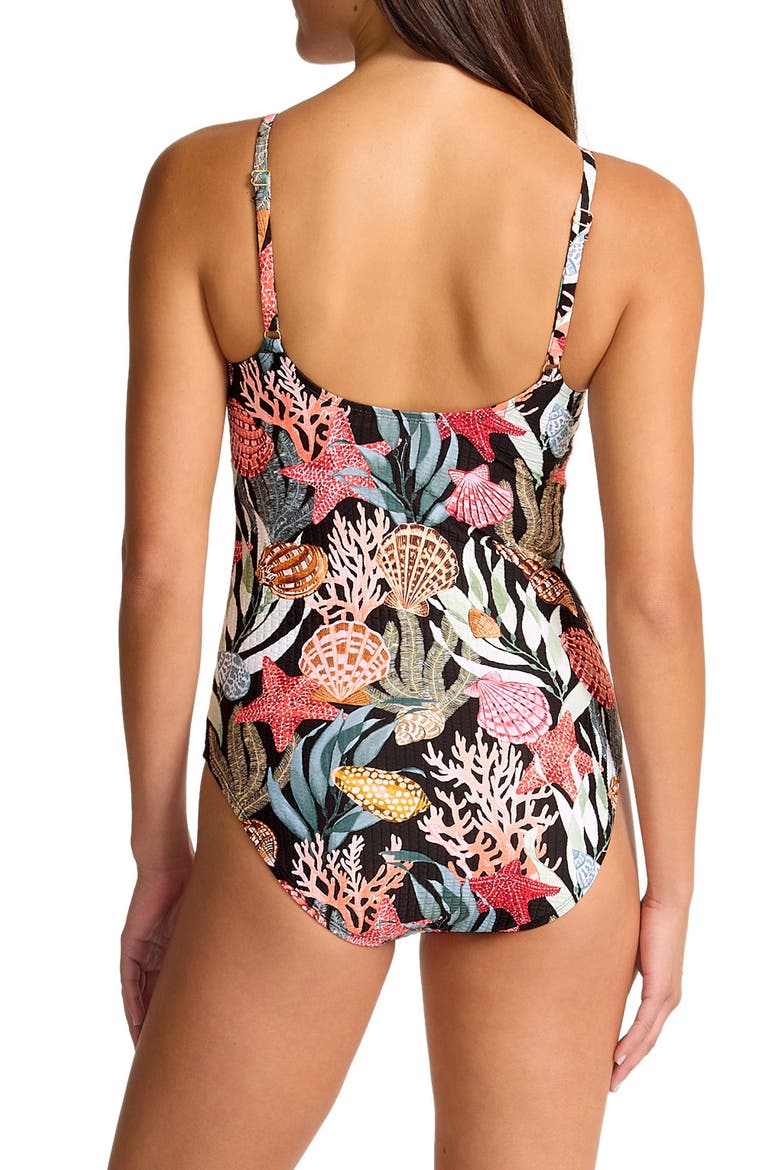 Shell Sands One-Piece Swimsuit, Alternate, color, BLACK