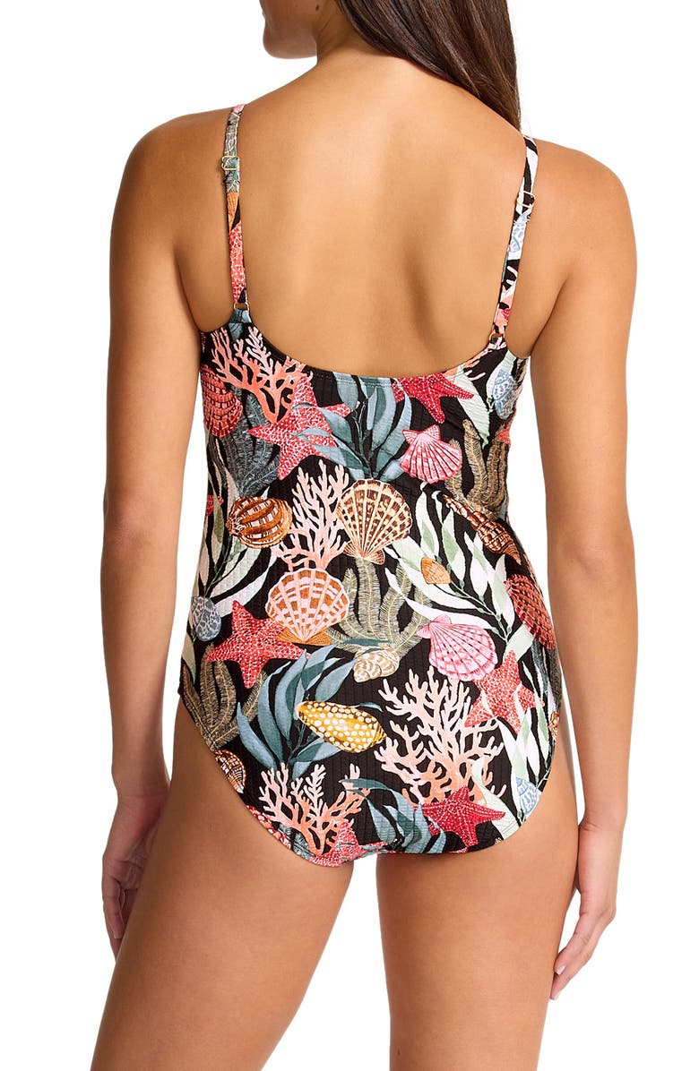 Tommy Bahama Shell Sands One-Piece Swimsuit, Alternate, color, Black
