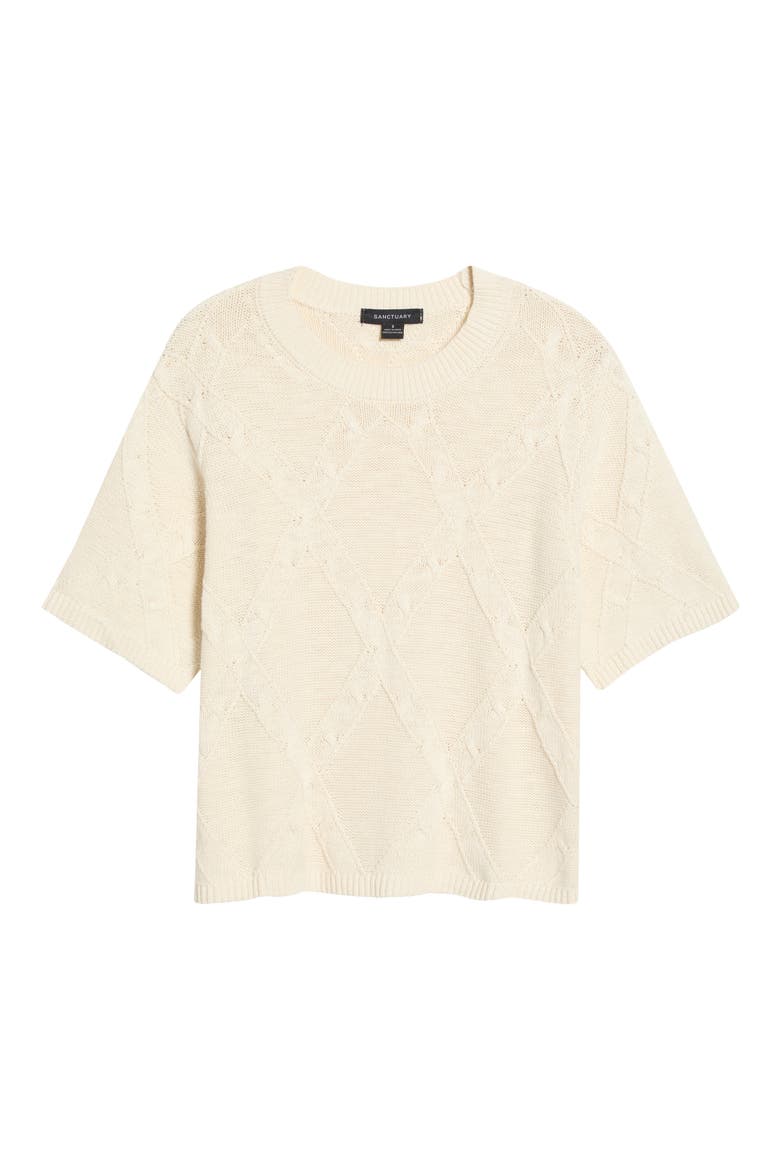 Diamond Stitch Sweater, Main, color, BONE WHITE