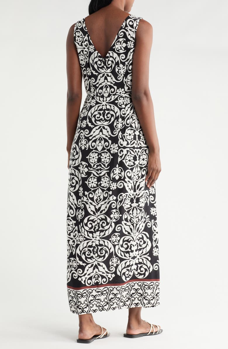 Halogen<sup>®</sup> Sleeveless Tie Front Maxi Sundress, Alternate, color, Rich Black 060