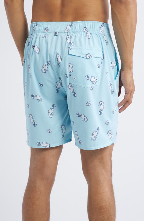 Johnnie-o Under The Sea Swim Trunks In Gulf Blue