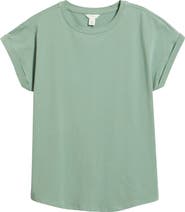 Caslon® Cuff Sleeve T-Shirt