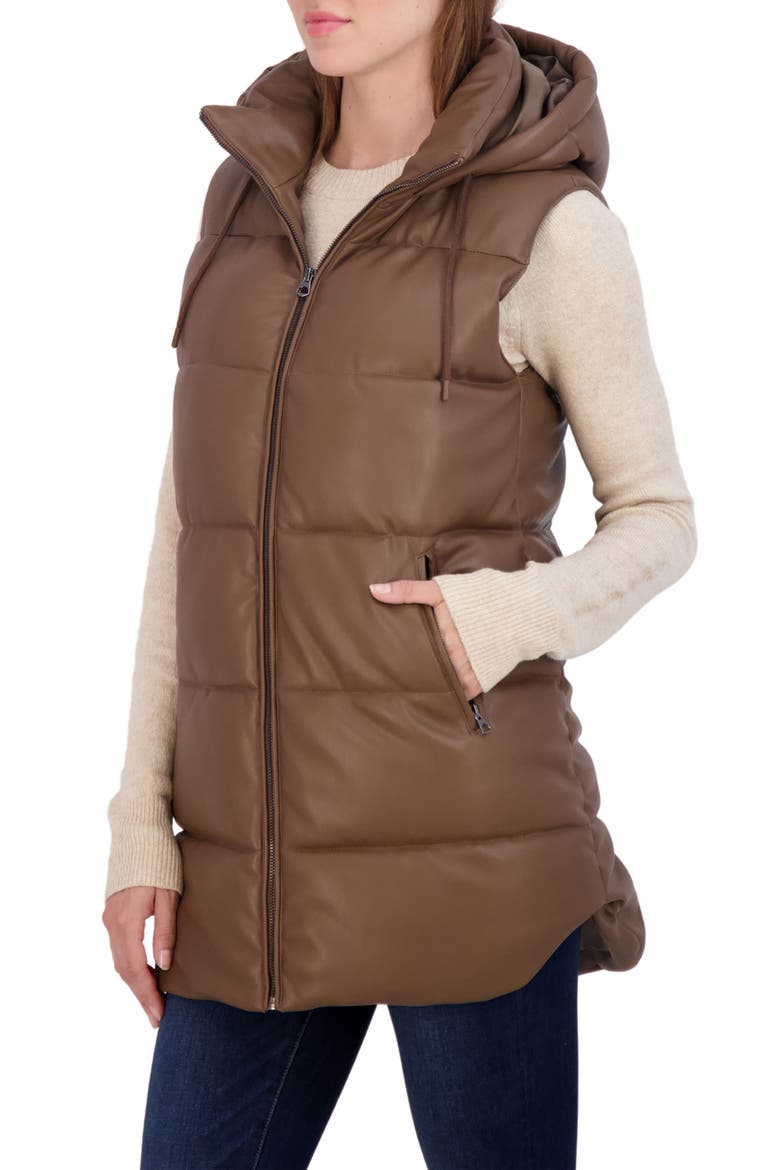 Quilted Puffer Vest, Alternate, color, MEDIUM BROWN
