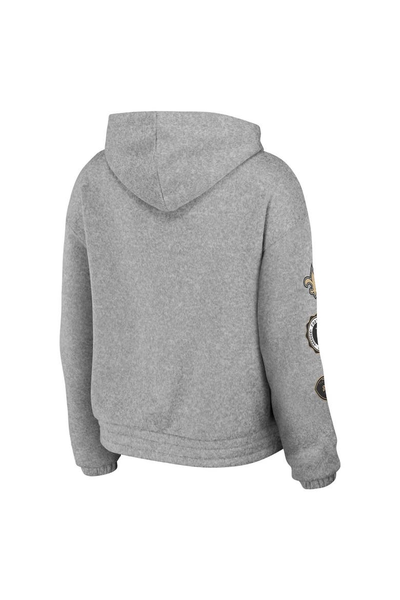 Women's WEAR by Erin Andrews Heather Gray New Orleans Saints Full-Zip Hoodie, Alternate, color, Heather Gray