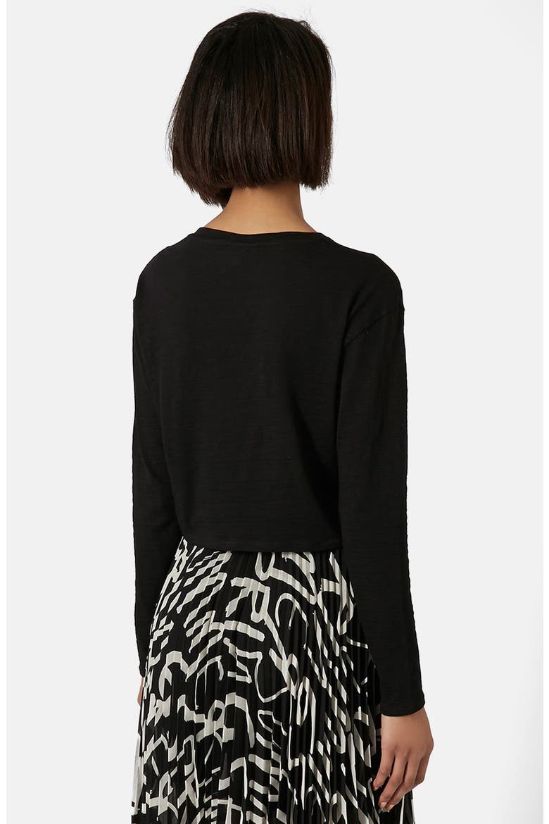 Long Sleeve Crop Top, Alternate, color, BLACK