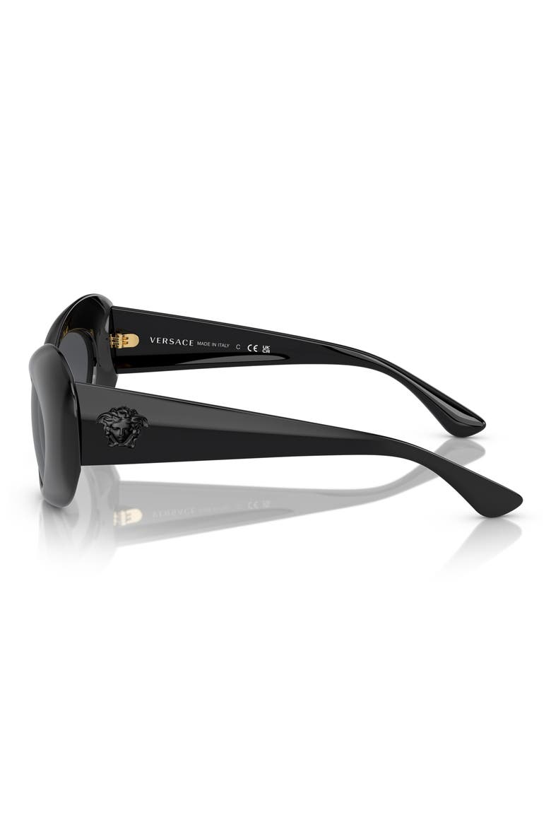 52mm Oval Sunglasses, Alternate, color, BLACK