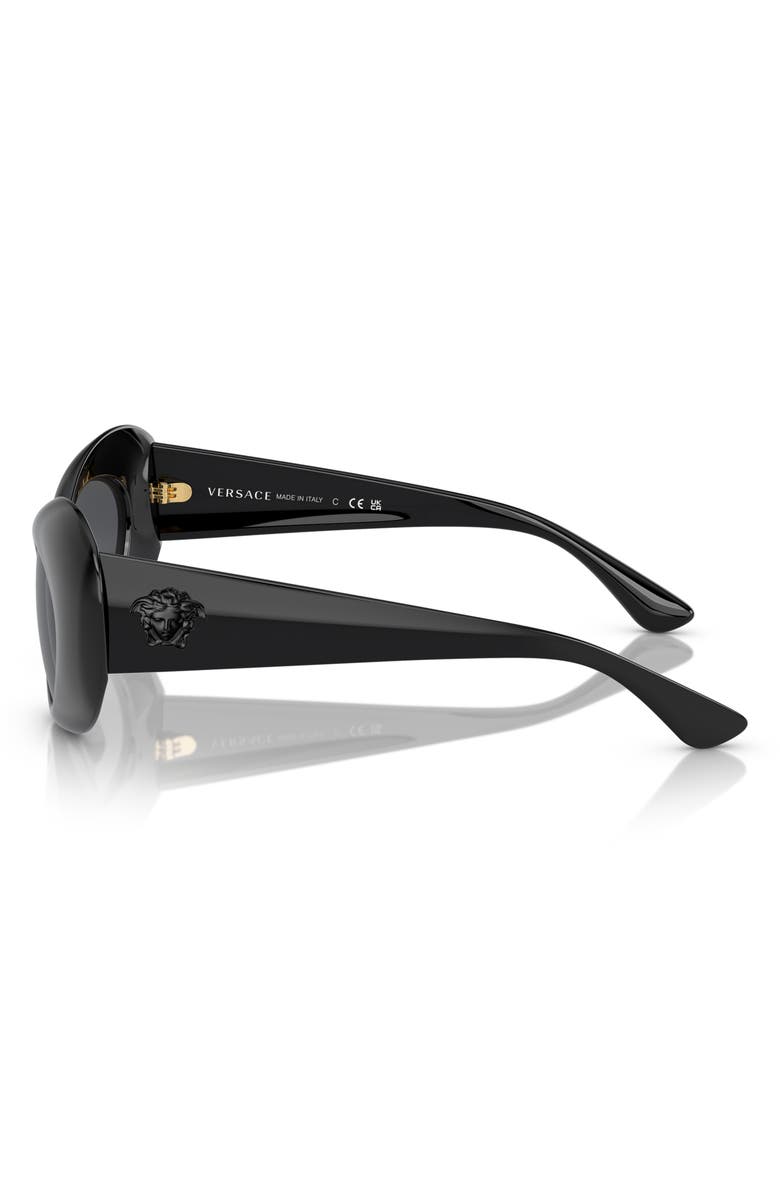 Versace 52mm Oval Sunglasses, Alternate, color, Black