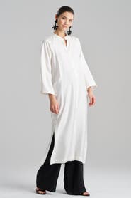 Natori COTTON SILK TWILL Tunic with Side Slits