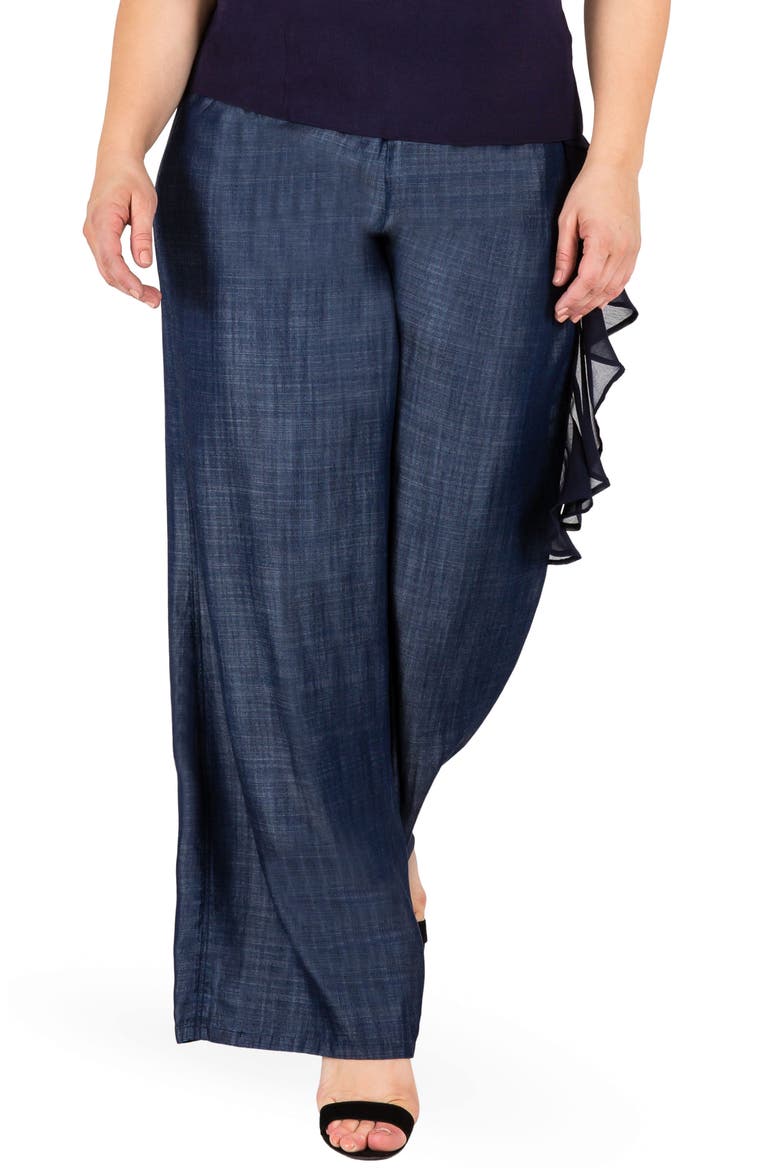 Olga Wide Leg Denim Pants, Main, color, INDIGO