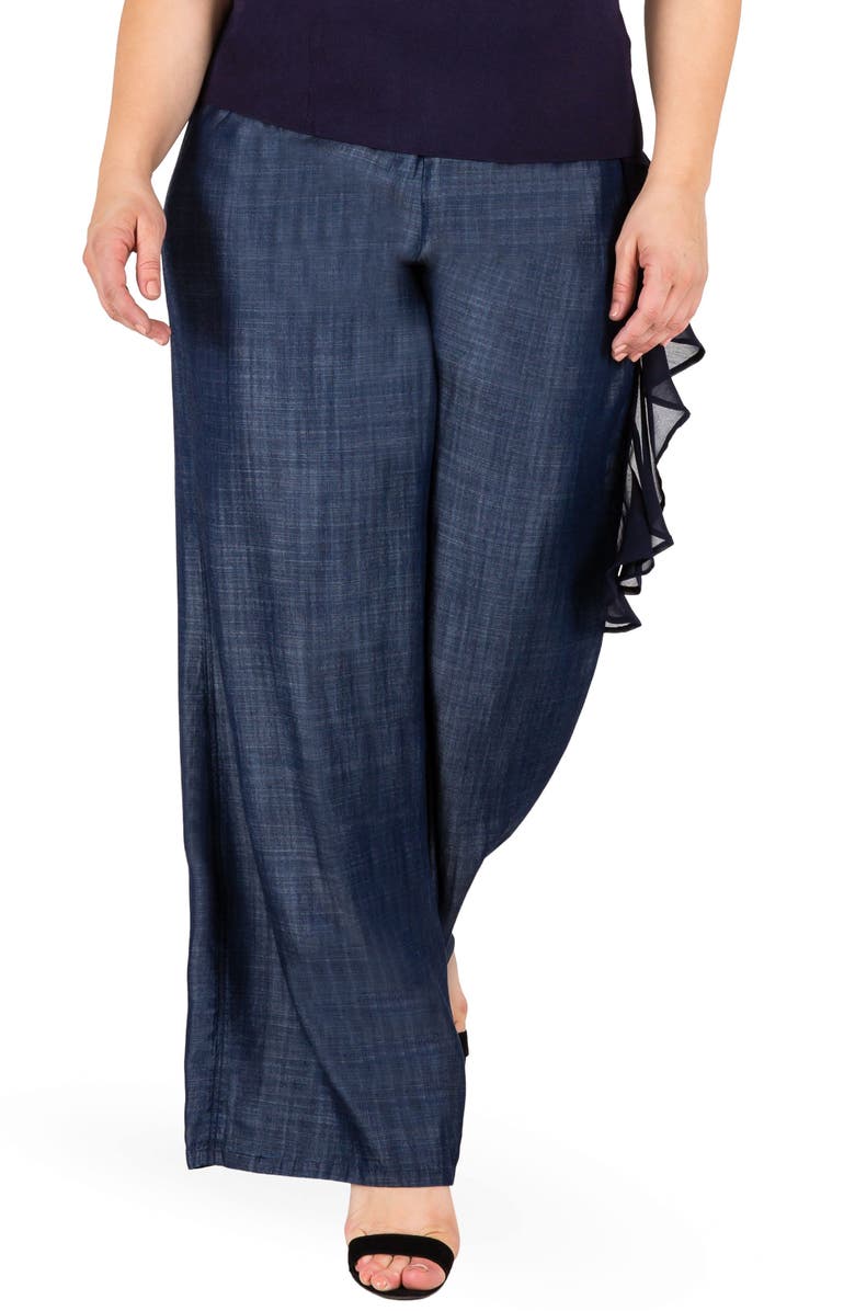 Standards & Practices Olga Wide Leg Denim Pants, Main, color, 