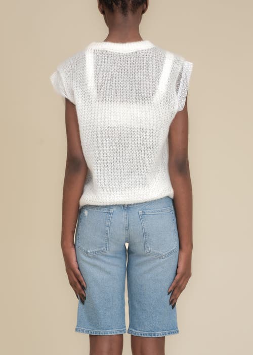 Contessa Mills Laissez Soft Alpaca Lace-layered Sweater Vest In Gray