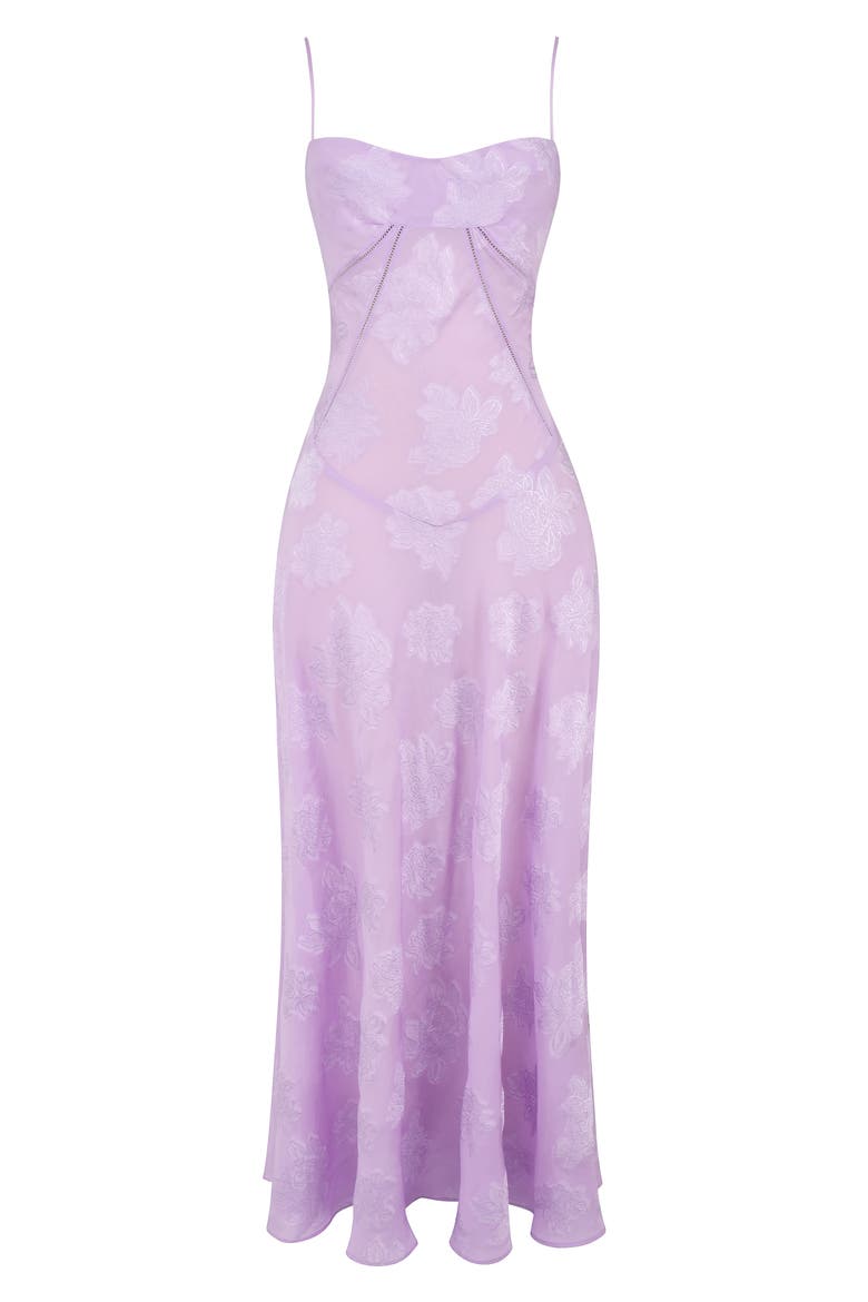 Seren Blush Sheer Lace-Up Back Gown, Alternate, color, ORCHID BLOOM